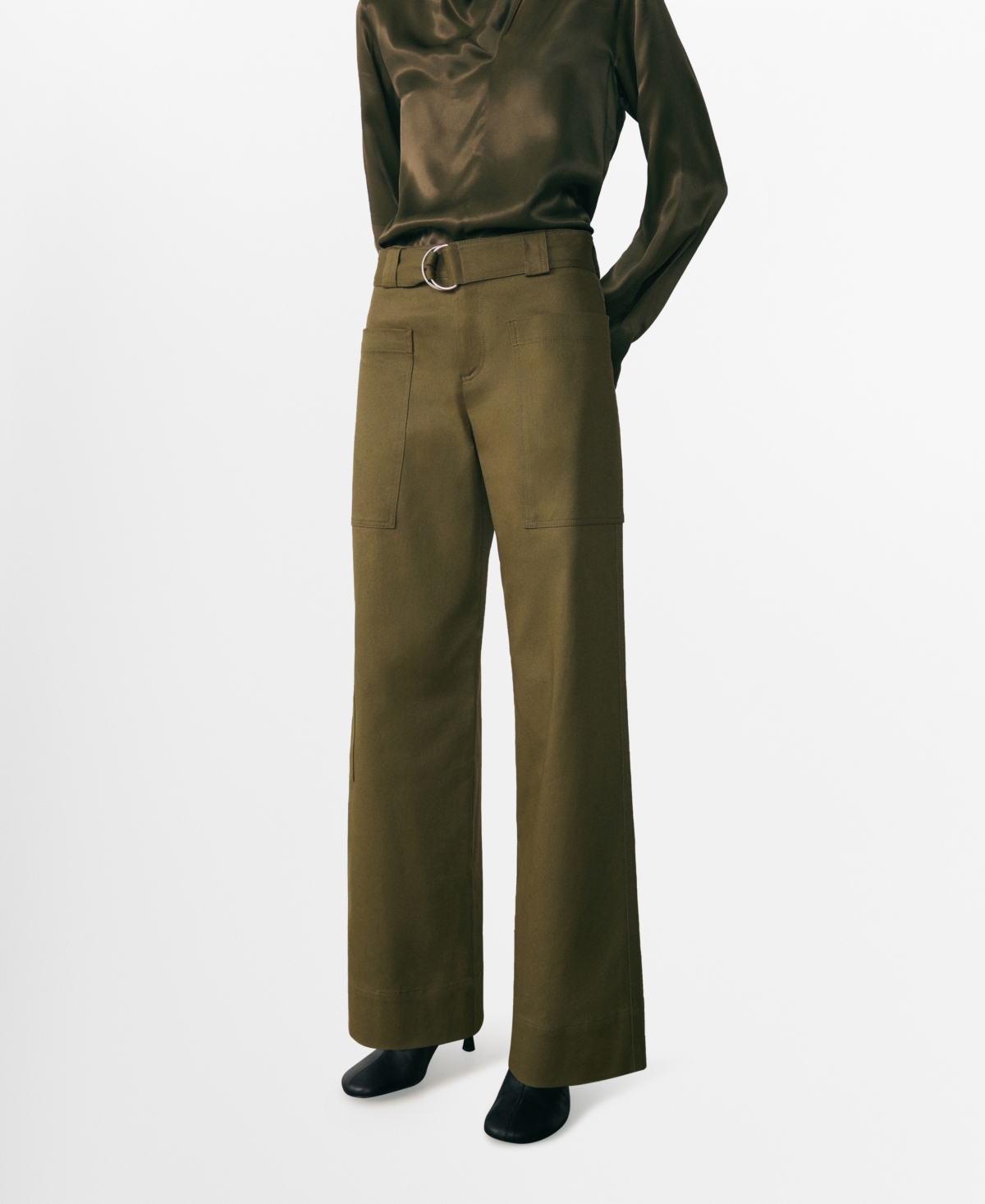 Mango Women's Belt Cargo Trousers