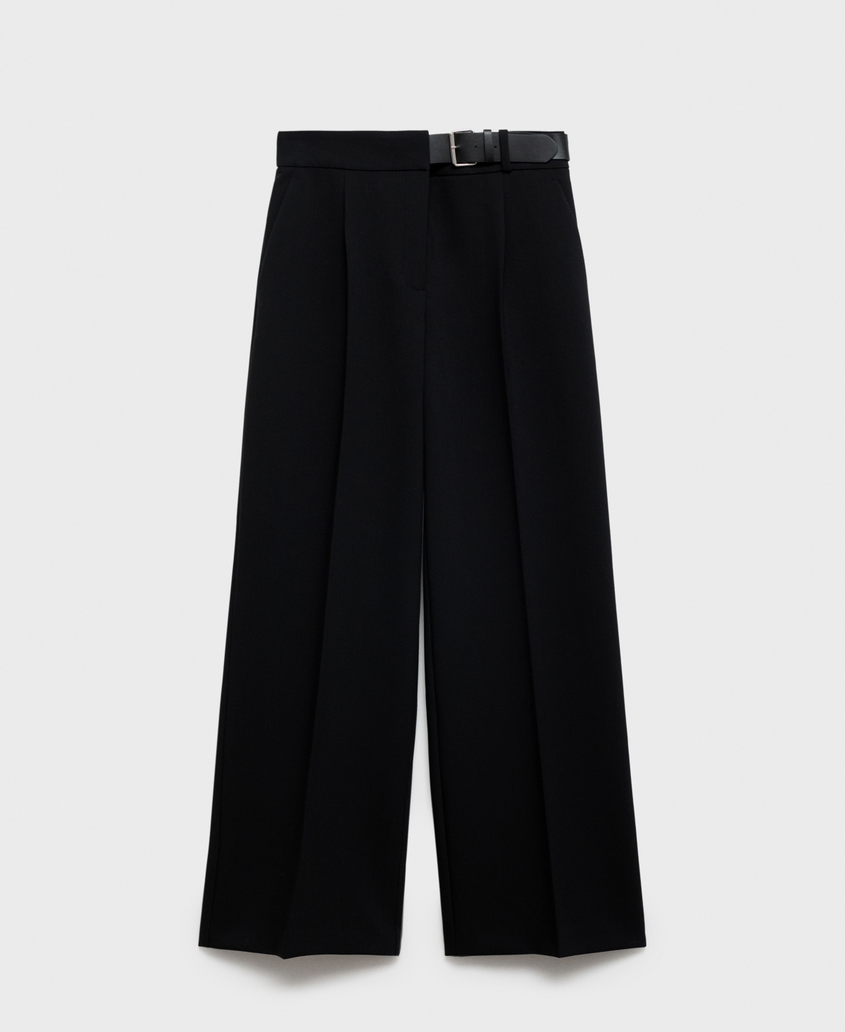 Shop Mango Women's Belt Straight-fit Pants In Black