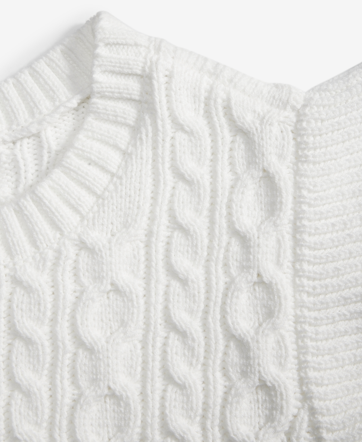 Shop On 34th Women's Cable-knit Flutter-sleeve Sweater, Exclusively At Macy's In Washed White