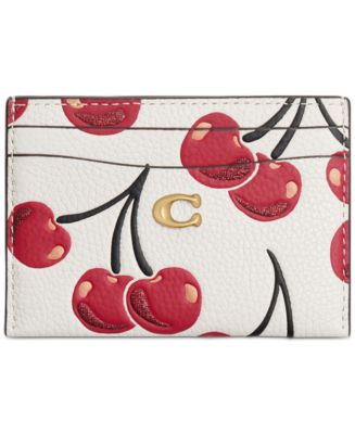 COACH Essential Cherry-Print Leather Card Case - Macy's