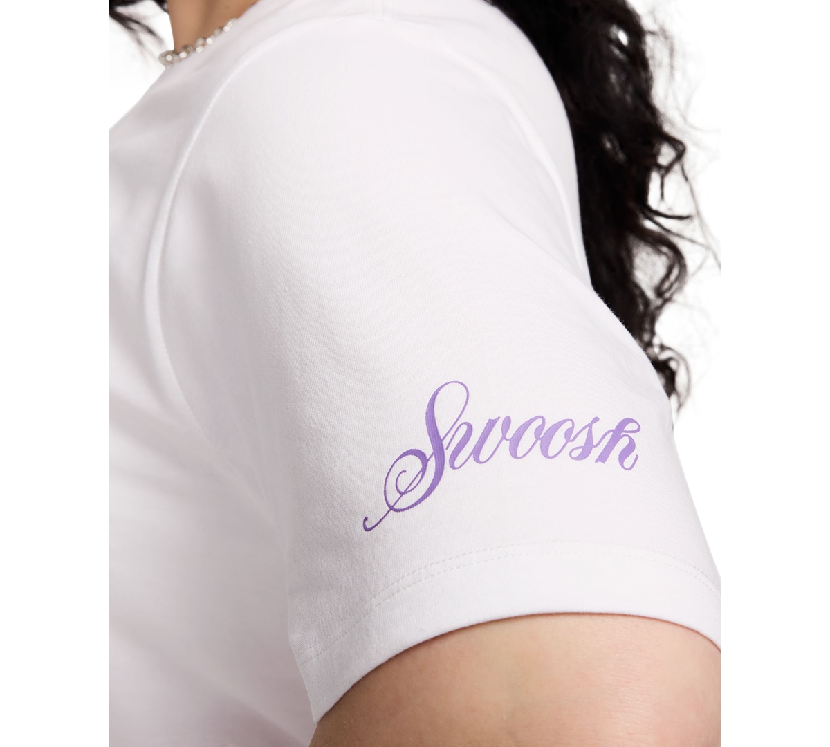 Nike Sportswear Plus Size Loose-fit Short-sleeve Cropped T-shirt In White