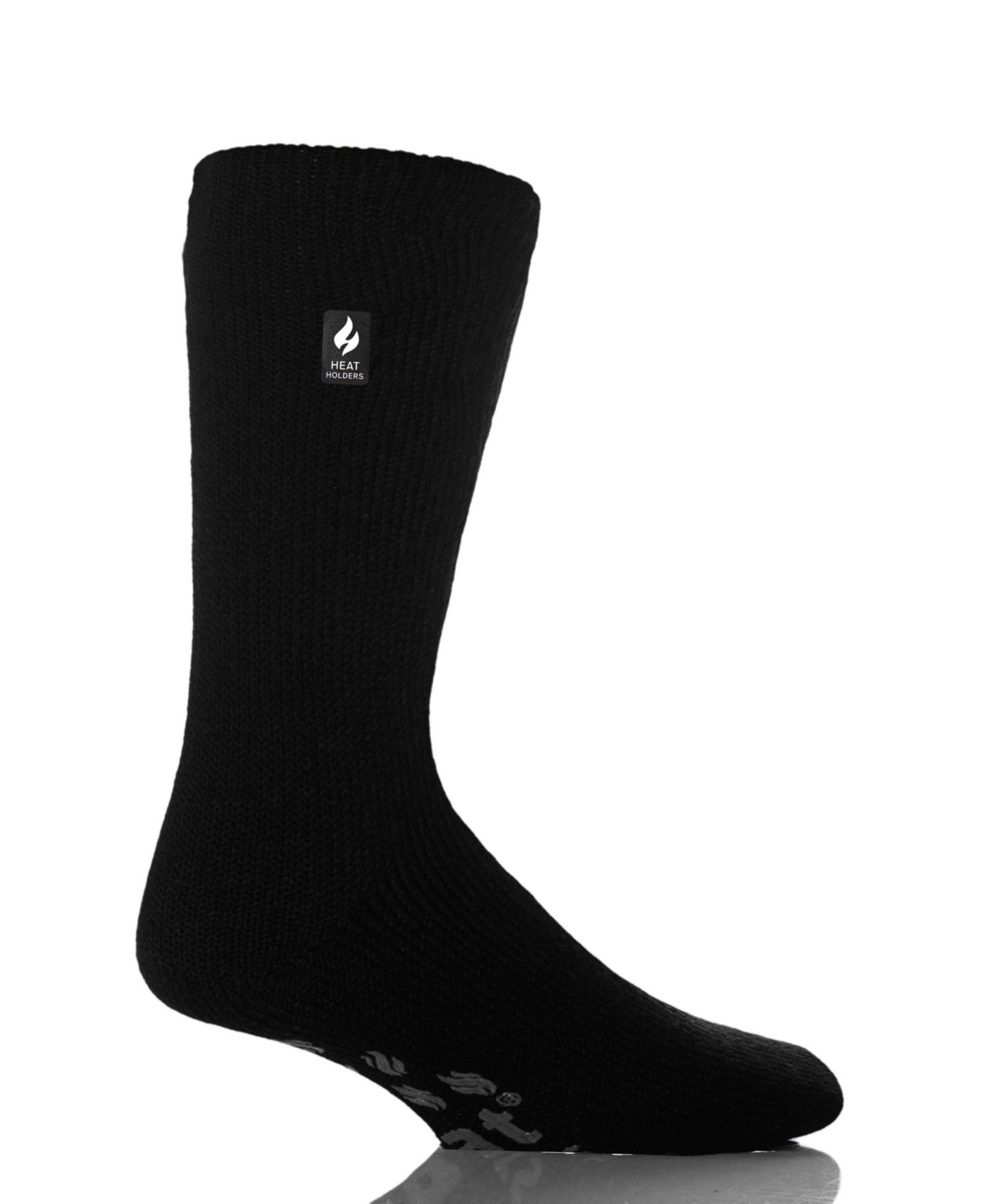 Мужские носки-тапочки Heat Holders Michael однотонные, цвет: Чёрный / Серый — фото 1