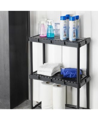3 Shelf Knect-A-Shelf Fixed Height Light Duty Storage Unit,Black