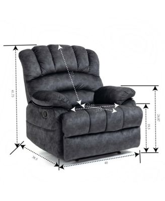 38.50" Large Manual Recliner Chair in Fabric for Living Room