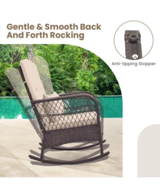 3 Pieces Rocking Bistro Set with 2-Tier Table