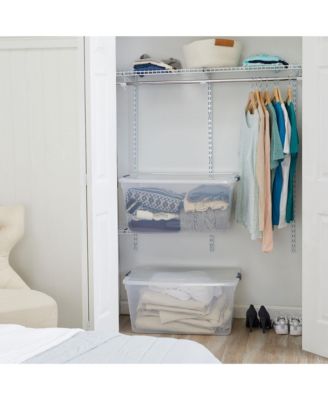 Cleverstore 95 Quart Clear Plastic Storage Container &amp; Lid, (4 Pack)