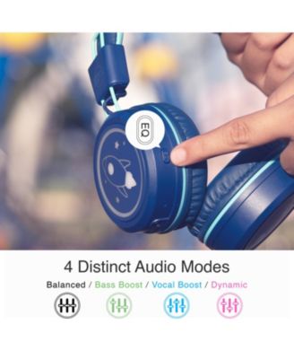 KidJamz KJ55BT Safe Listening Bluetooth Wireless Headphones for Kids w/ LED Lights