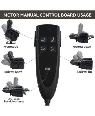  1 Pc  Faux Leather Heat Dual Motor Massage Power Lift Recliner Chair