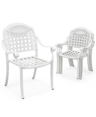 Cast Aluminum Patio Chairs Set of 2 with Armrests