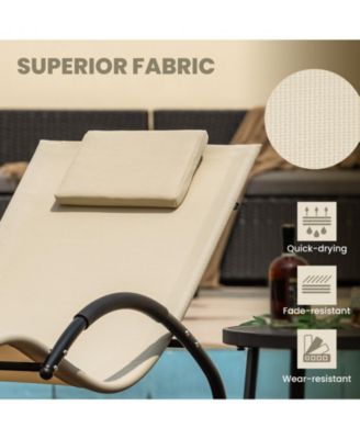 GOUUN Heavy-Duty Rocking Chair - 350lbs Capacity, UV-Resistant Fabric & Removable Headrest