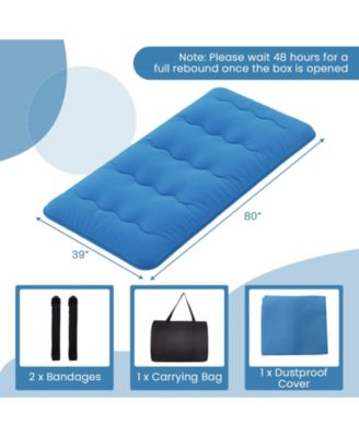 Foldable Futon Mattress with Washable Cover and Carry Bag for Camping-Twin Size