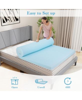 3 Inch Gel-Infused Memory Foam Mattress Topper with Removable Cover-Queen Size
