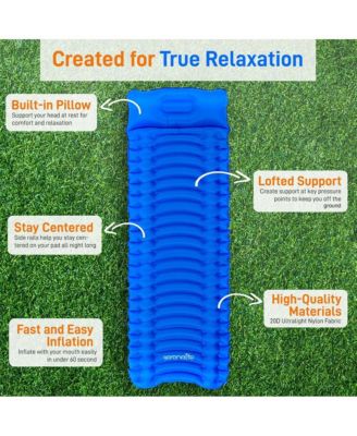 Ultralight Sleeping Pad with Carrying Bag, Compact & Lightweight, Blue