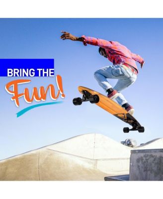 8" Canadian Maple Deck Skateboard, Mini Cruiser for All Ages (Black)