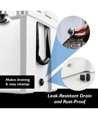 75-Quart Portable Cooler Box, Holds Up to 63 Cans (White)