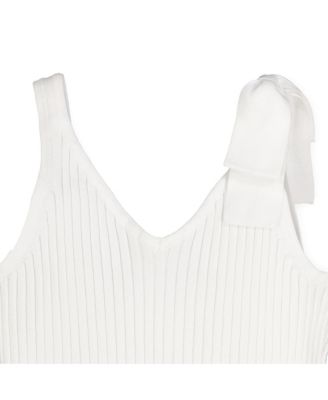 Womens' V-Neck Rib Knit Tank with Bow