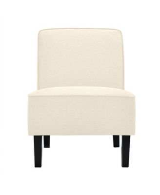 Modern Armless Accent Chair with Rubber Wood Legs