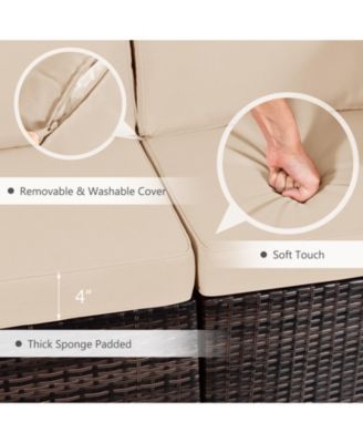 7 Pieces Patio Furniture Set with 35 Inches 50000 BTU Propane Gas Fire Pit Table and Waterproof Cover for Firpit