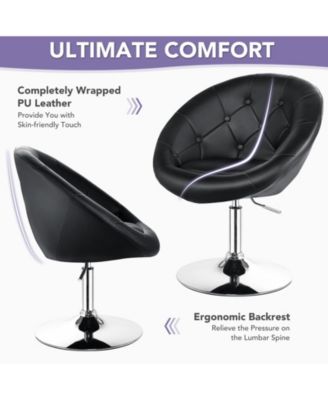 1 Piece Adjustable Modern Swivel Round Tufted