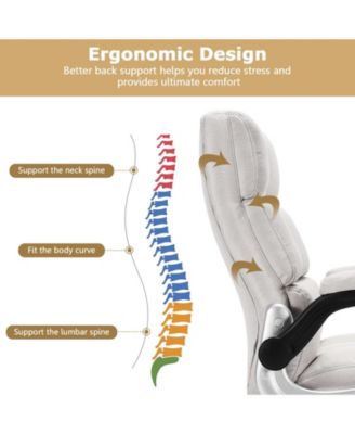 Adjustable Swivel Office Chair with High Back and Flip-up Arm