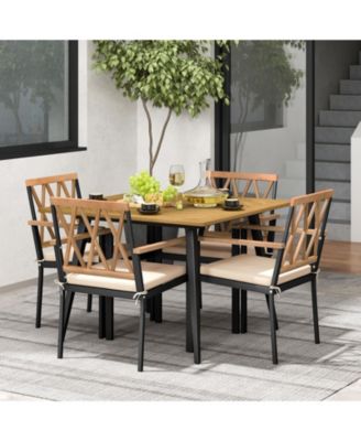 Outdoor Dining Table and Chairs with Cushions and 1.9 inches Umbrella Hole