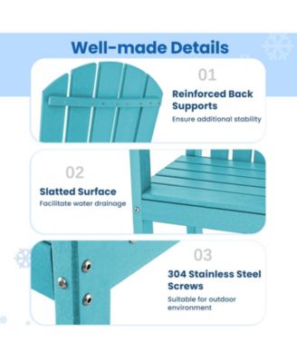 30-Inch Counter Height Outdoor Bar Stool with Armrests, Footrest, and HDPE Frame