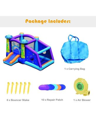 Castle Jumping Bouncer with Water Slide and 550W Blower