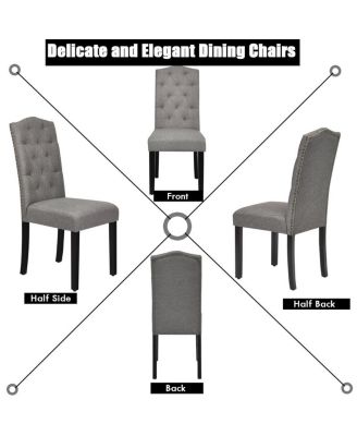 Set of 2 Tufted Upholstered Dining Chairs