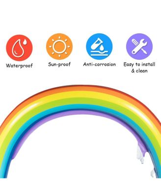 Inflatable Rainbow Sprinkler Backyard Games Outside Water Toy Yard