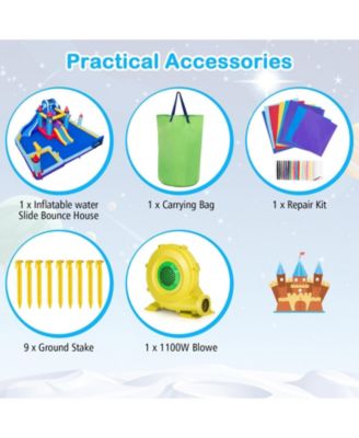 Rocket Theme Inflatable Water Slide Park with 1100W Blower