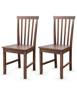 Set of 2 Dining Chairs with Solid Wooden Legs