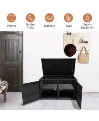 GOUUN 88 Gallon Garden Patio Rattan Storage Container Box