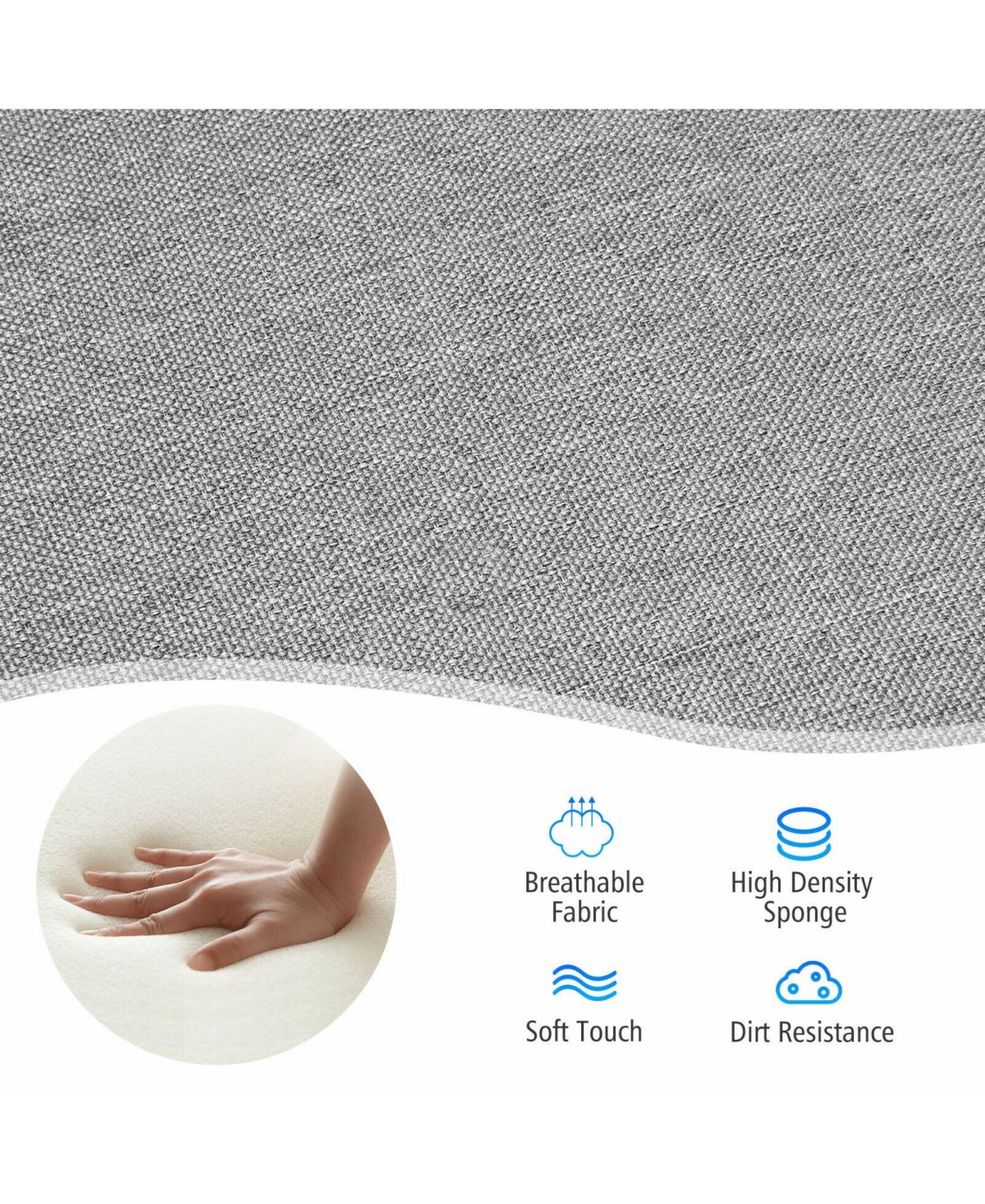 Gouun Upholstered Fabric Accent Chair with Adjustable Foot Pads