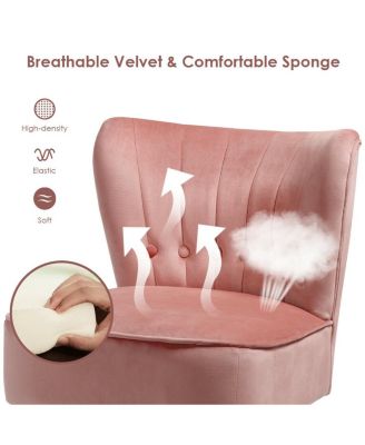 Armless Accent Chair Tufted Velvet Leisure Chair