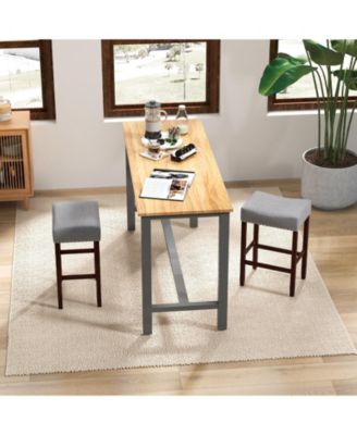 Set of 2 25 Inch Bar Stool with Curved Seat Cushions