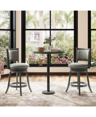 Swivel Bar Stools Set of 2 with Soft-padded Back and Seat-S