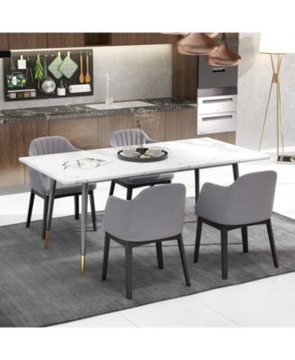 Upholstered Velvet Accent Modern Dining Chairs Set of 2 with Curved Backrests