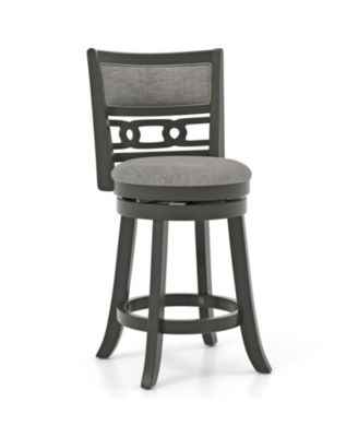 26" Counter Height Bar Chair with Wooden Frame Swivel Seat and Footrest for Pub Bar Restaurant-1 Pack