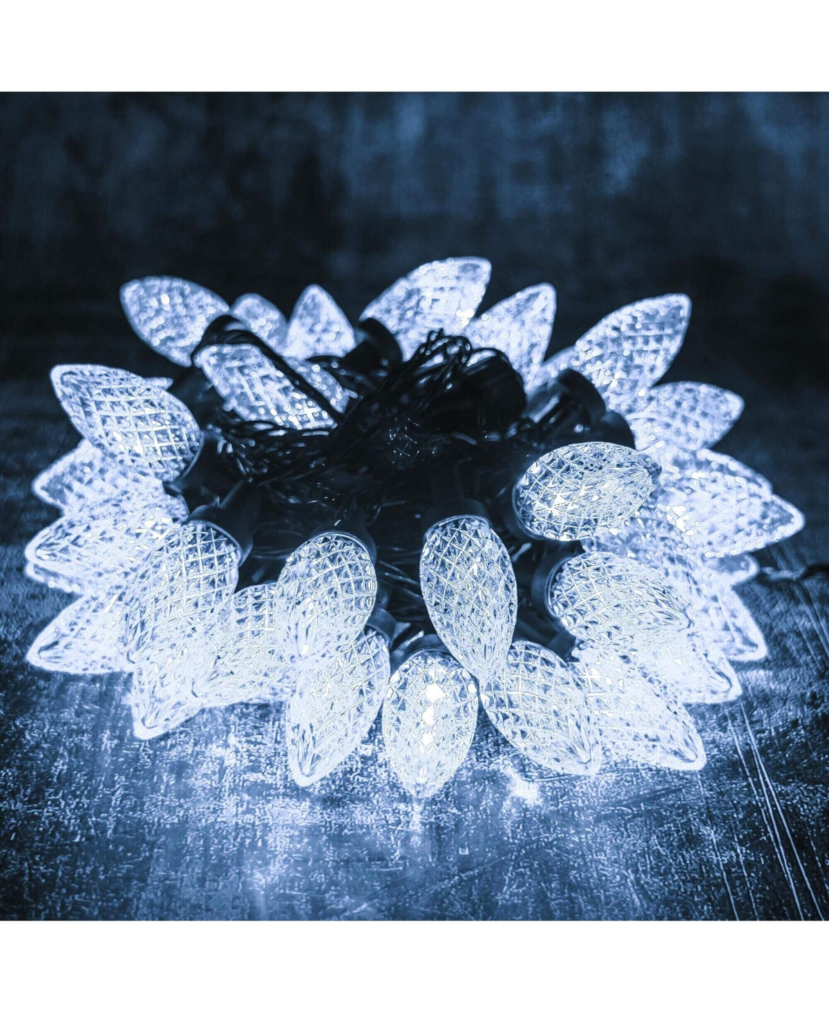 50 Count C9 Led Plug in Fairy String Lights Waterproof Decor - White