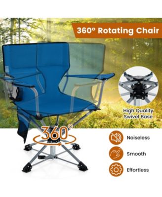 360° Swivel Hunting Chair Portable Foldable Hunting Chair with Mesh Cup Holder and Storage Pockets