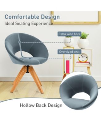 Swivel Accent Chair with Oversized Upholstered Seat for Home Office