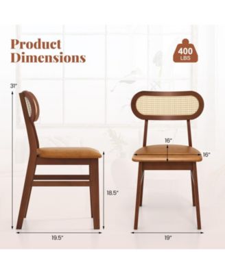 Indoor Mid Century Wood Dining Chairs Set of 2 for Dining Room