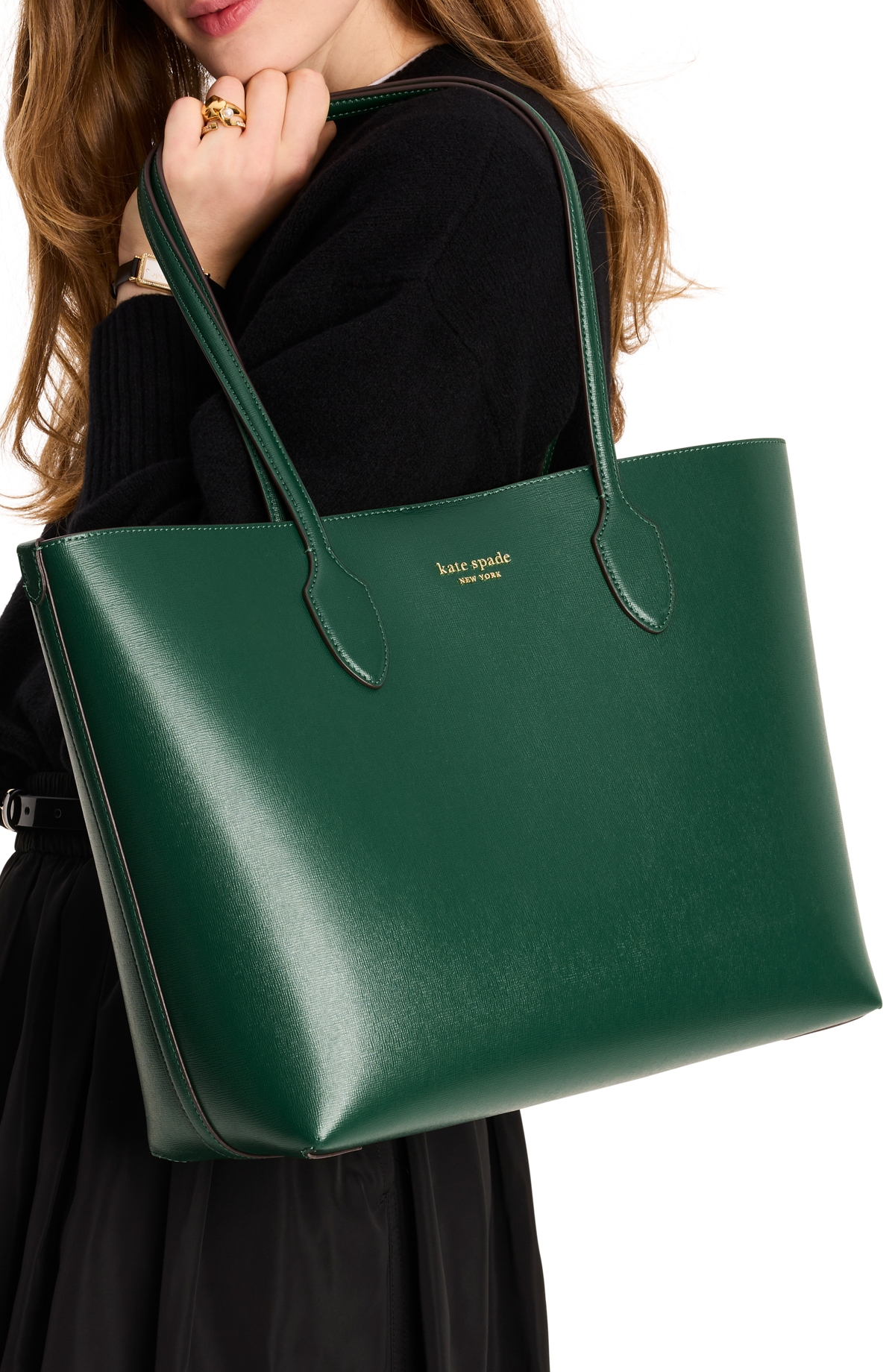 Shop Kate Spade Bleecker Large Tote Bag In Arugula