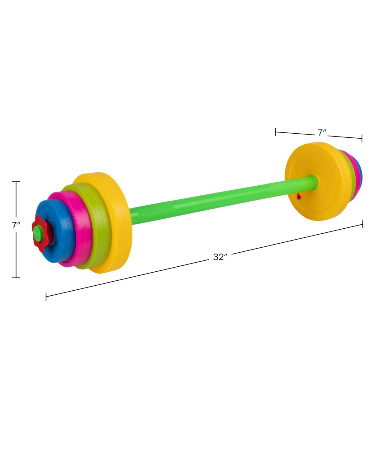 Trademark Global Hey Play Barbell And 8 Plates Kids Weight Set In Multicolor