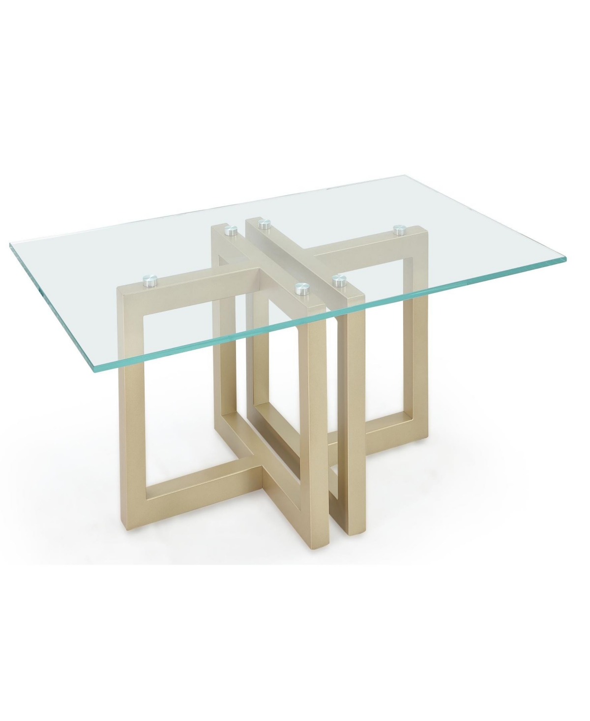 Macy's Emila 48" Rectangle Glass Mix And Match Coffee Table In Clear Glass,champagne