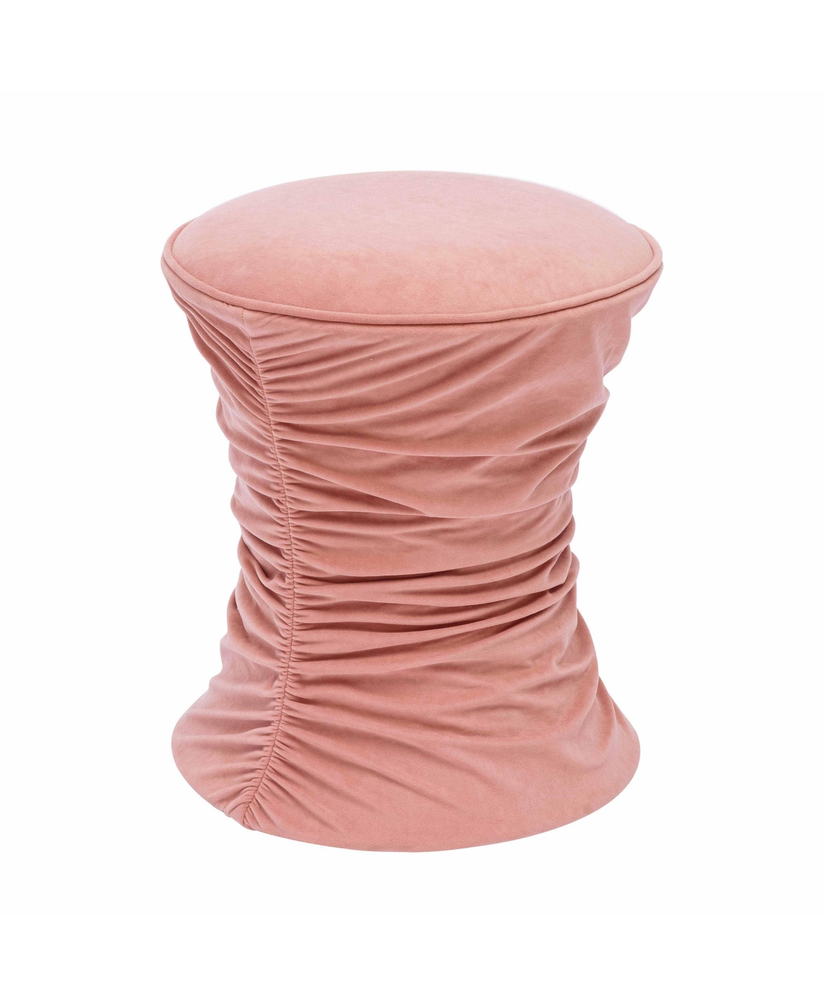 Tov Furniture Bounce Ruched Velvet Adjustable Ottoman In Pink