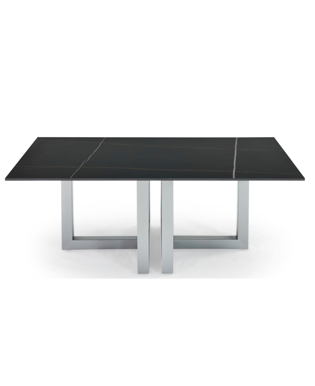 Macy's Emila 48" Rectangle Sintered Stone Mix And Match Coffee Table In Black Sintered Stone,silver Sky