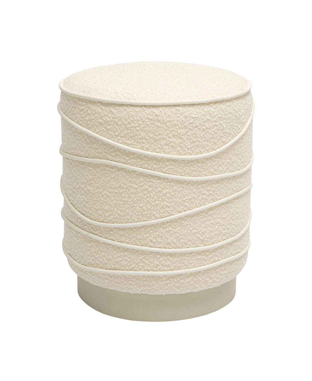 Tov Furniture Nero Boucle Ottoman In Cream