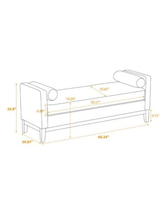 66" Upholstered Bench, Boucle Ottoman for Bedroom, Living Room, or Entryway-The Pop Home