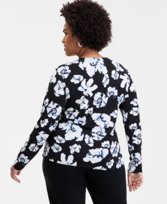 INC International Concepts Plus Size Dolman-Sleeve Surplice-Neck Top, Exclusively at Macy's